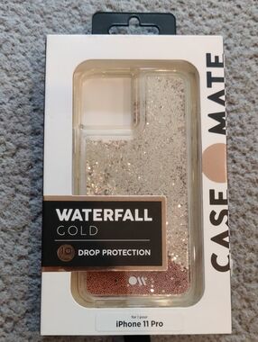 Case-Mate Waterfall Gold Glitter Liquid Case for iPhone 11 Pro - Gold